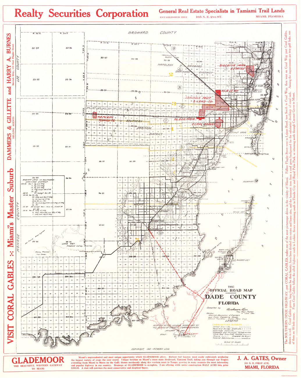 old county maps | dade (miami dade) county florida (fl