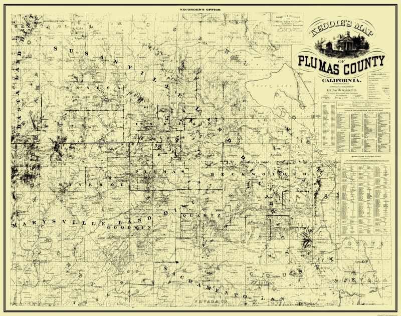 Details about   1883 CA Map Plumas Lake Poplar Cotton Center Portola Valley CALIFORNIA HISTORY 
