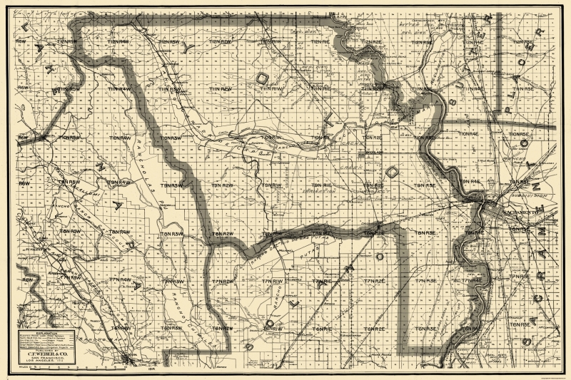 Old County Map Yolo California 1914