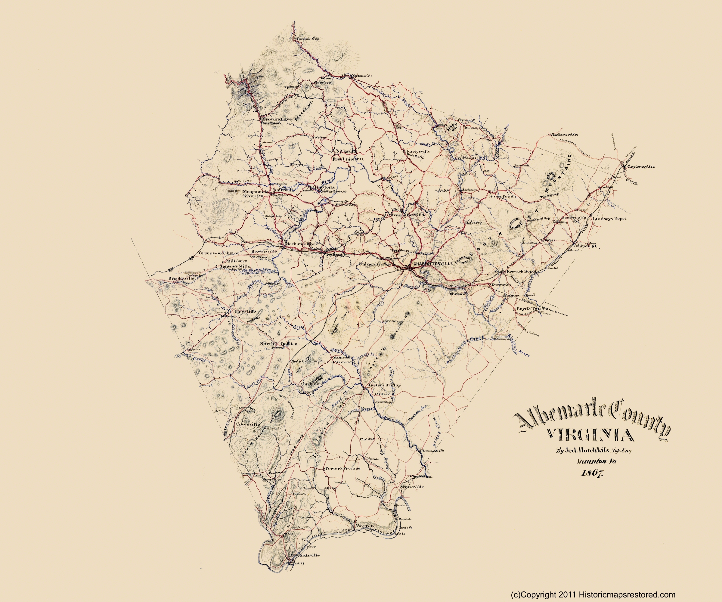 1823 VA MAP Crozet Dublin Dumfries Fairlawn Falmouth Old Virginia History  HUGE 