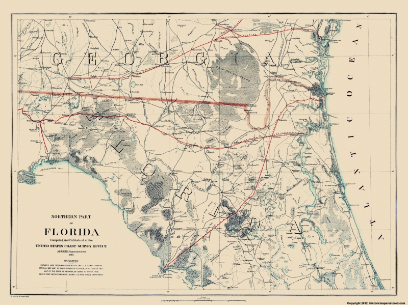 Civil War Map Northern Florida 1864