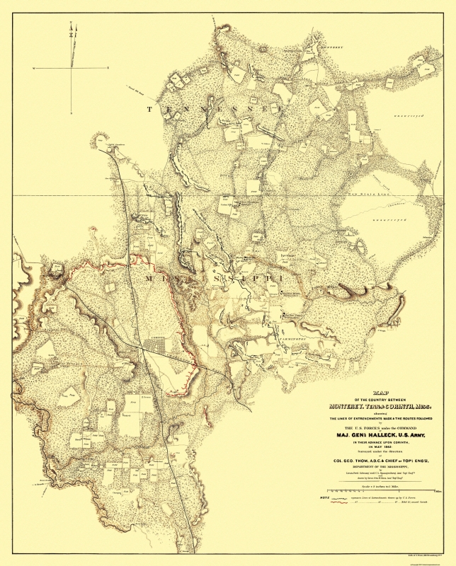 US CONFEDERATE STATES 1862 MS MAP Corinth D'iberville Diamondhead Flowood HUGE 