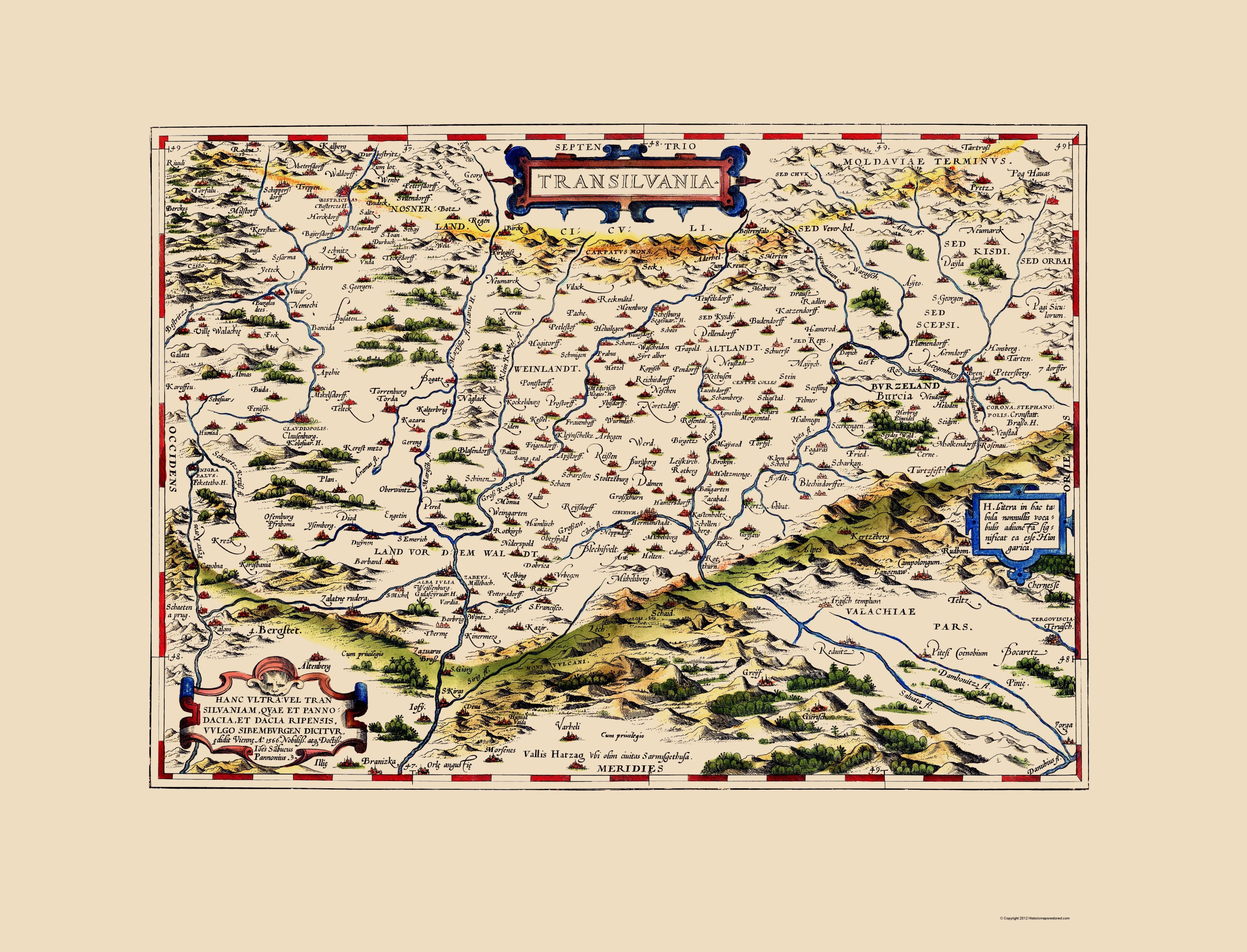1710 Map Of Transylvania & Moldova; Antique Map; Historic Cartography 