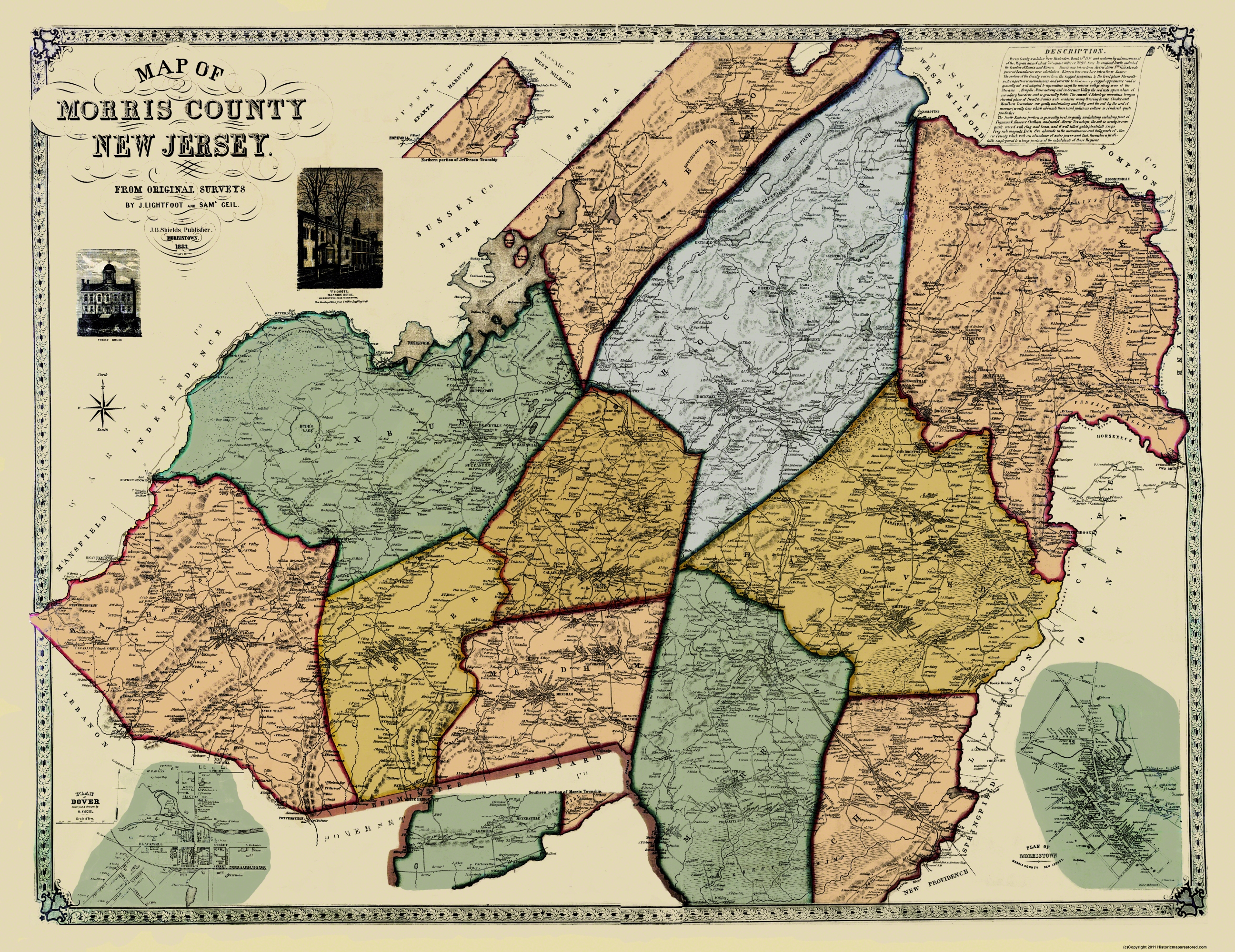 Morris County New Jersey Street Map by Franklin Maps