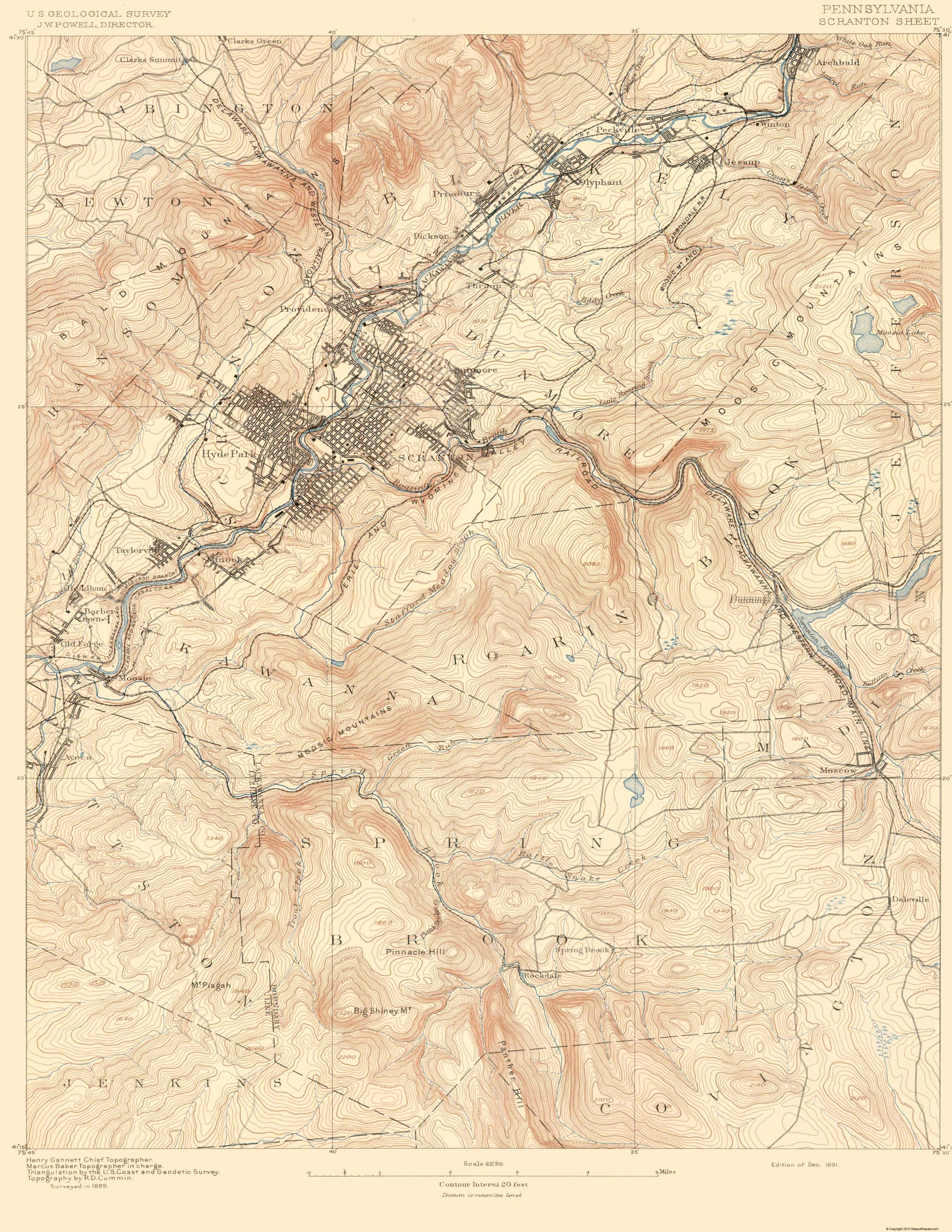 Tyrone Pennsylvania 1929 Original Vintage USGS Topography Topo Map