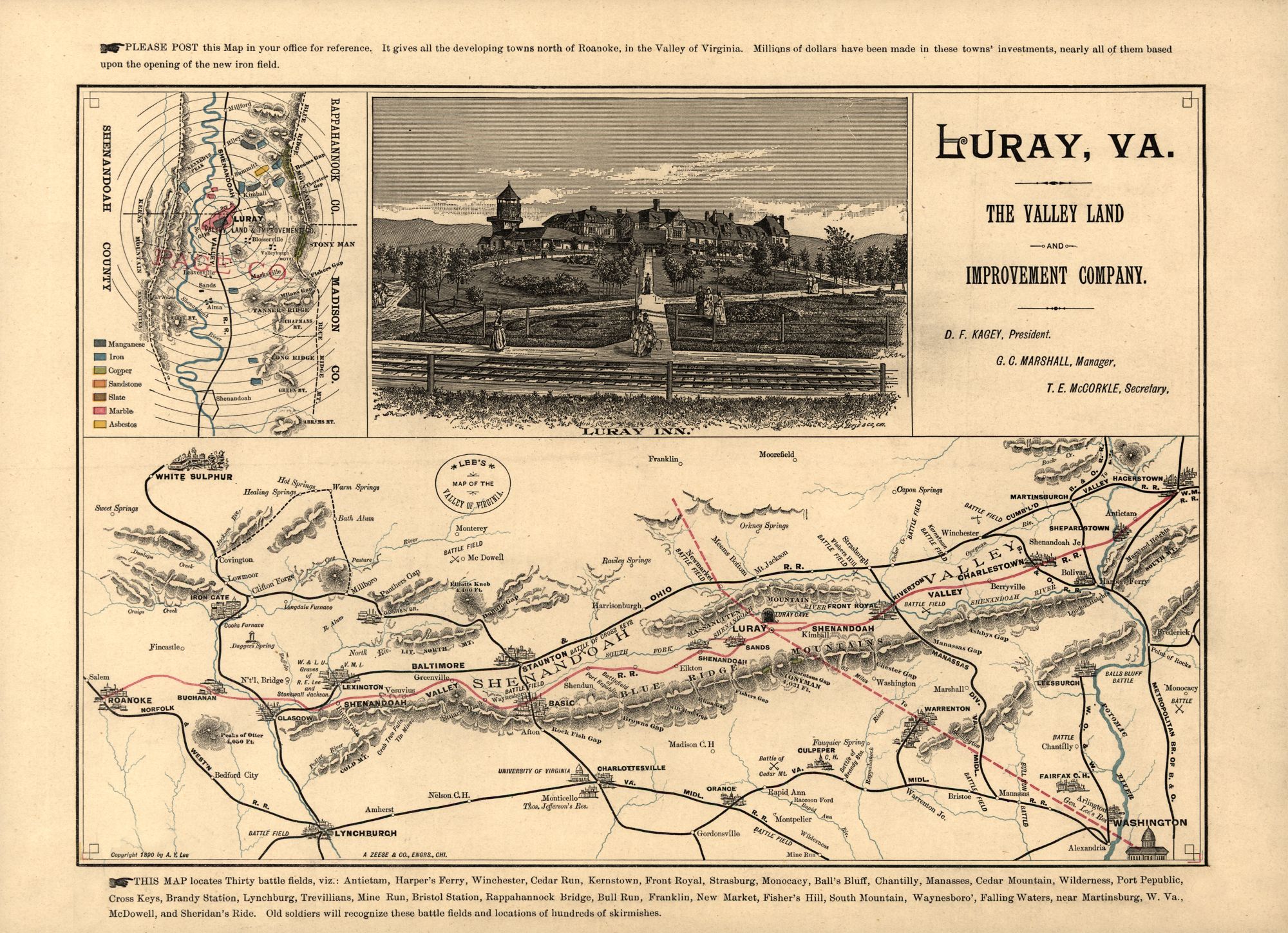 1862 VA MAP Luray New Market Hampton Roads Grottoes Virginia History Civil War 